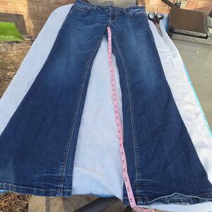 dELiA*s Bailey Juniors Flare Jeans Blue 5/6R Stretch Medium Wash Denim Vintage